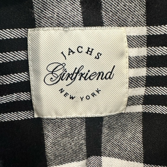 Jachs Girlfriend Flannel Button Front Shirt Size S Black and White - Picture 8 of 12